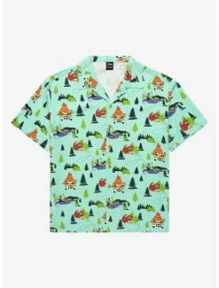 Television Our Universe A Goofy Movie Camping Scenes Woven Button-Up - BoxLunch Exclusive