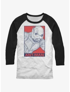Superheroes Marvel Ant-Man And The Wasp: Quantumania Pop Art Ant-Man Poster Raglan T-Shirt