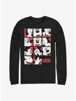 Online Exclusives Disney Mickey Mouse Expression Grid Long-Sleeve T-Shirt