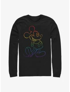 Online Exclusives Disney Mickey Mouse Rainbow Mickey Long-Sleeve T-Shirt