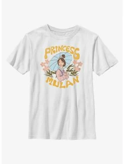 Online Exclusives Disney Mulan Retro Floral Portrait Youth T-Shirt