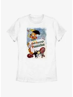 Online Exclusives Disney Pinocchio Watercolor Cover Womens T-Shirt