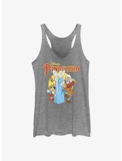 Online Exclusives Disney Pinocchio Vintage Character Portrait Womens Tank Top