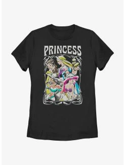 Online Exclusives Disney Princesses Retro Drawing Portrait Womens T-Shirt